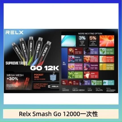 Relx Smash Go 12000 Puffs 一次性電子煙拋棄式12W輸出